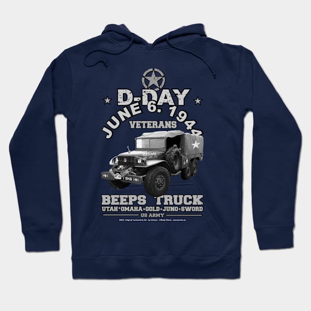 D-DAY Veterans US Army Beeps truck Hoodie by comancha